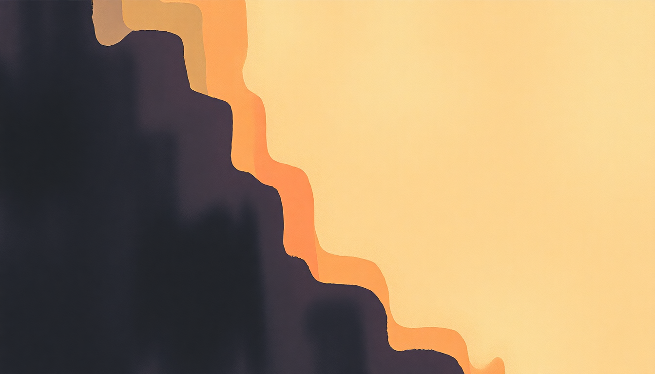 Fan-driven abstract illustration evoking the emotional arc of Baby, Stop Crying by Bob Dylan