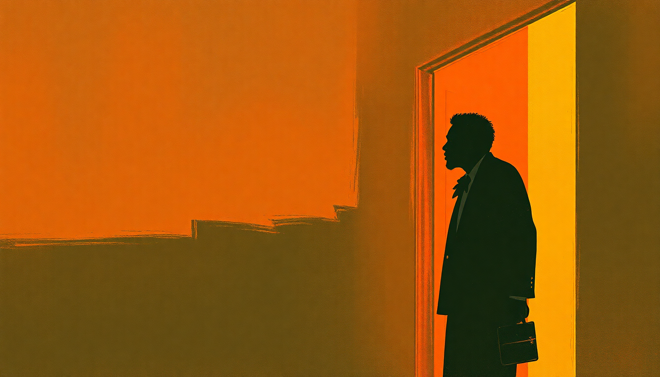 Fan-driven abstract illustration evoking the emotional arc of Back Door Man by Howlin' Wolf
