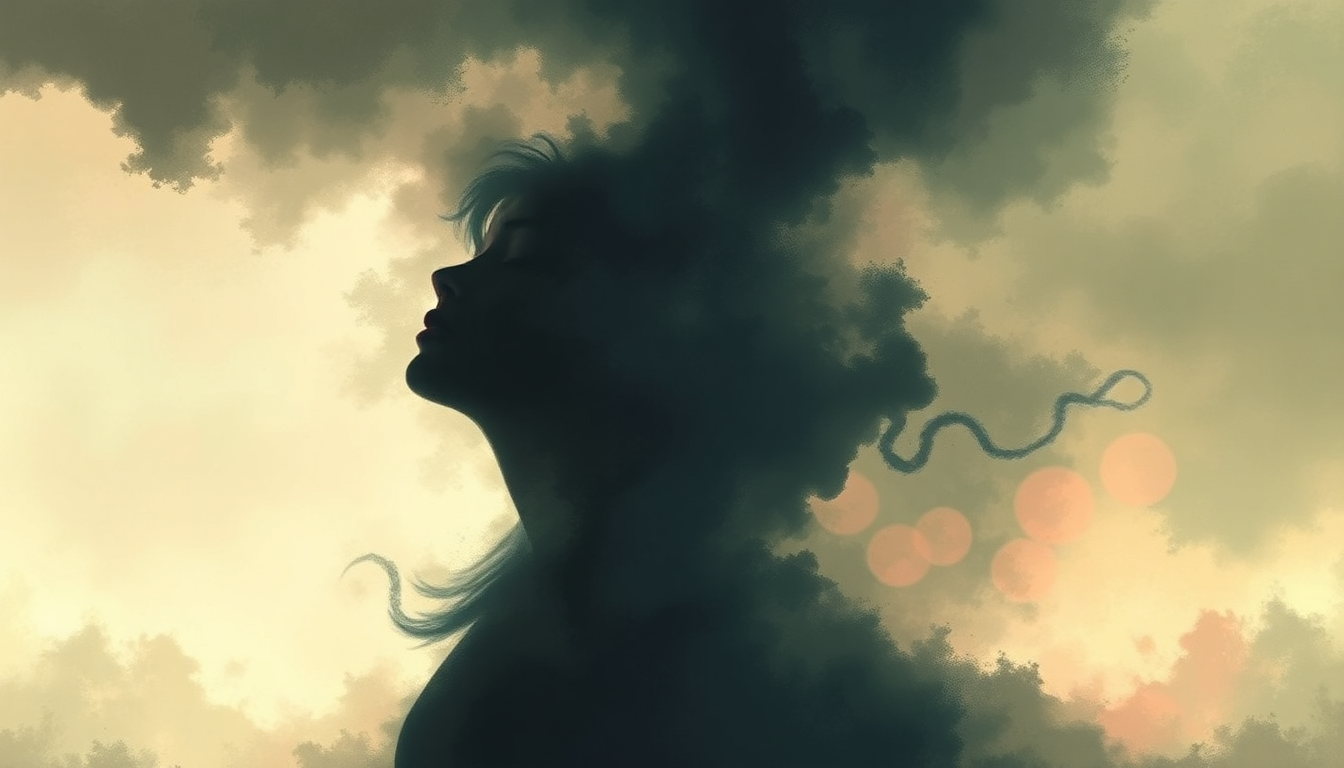 Fan-driven abstract illustration evoking the emotional arc of Bad Romance by Lady Gaga