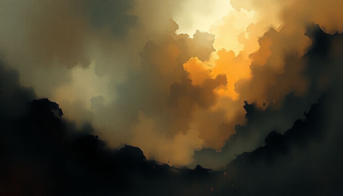 Fan-driven abstract illustration evoking the emotional arc of Ballade No. 1 in G Minor, Op. 23 by Frédéric Chopin