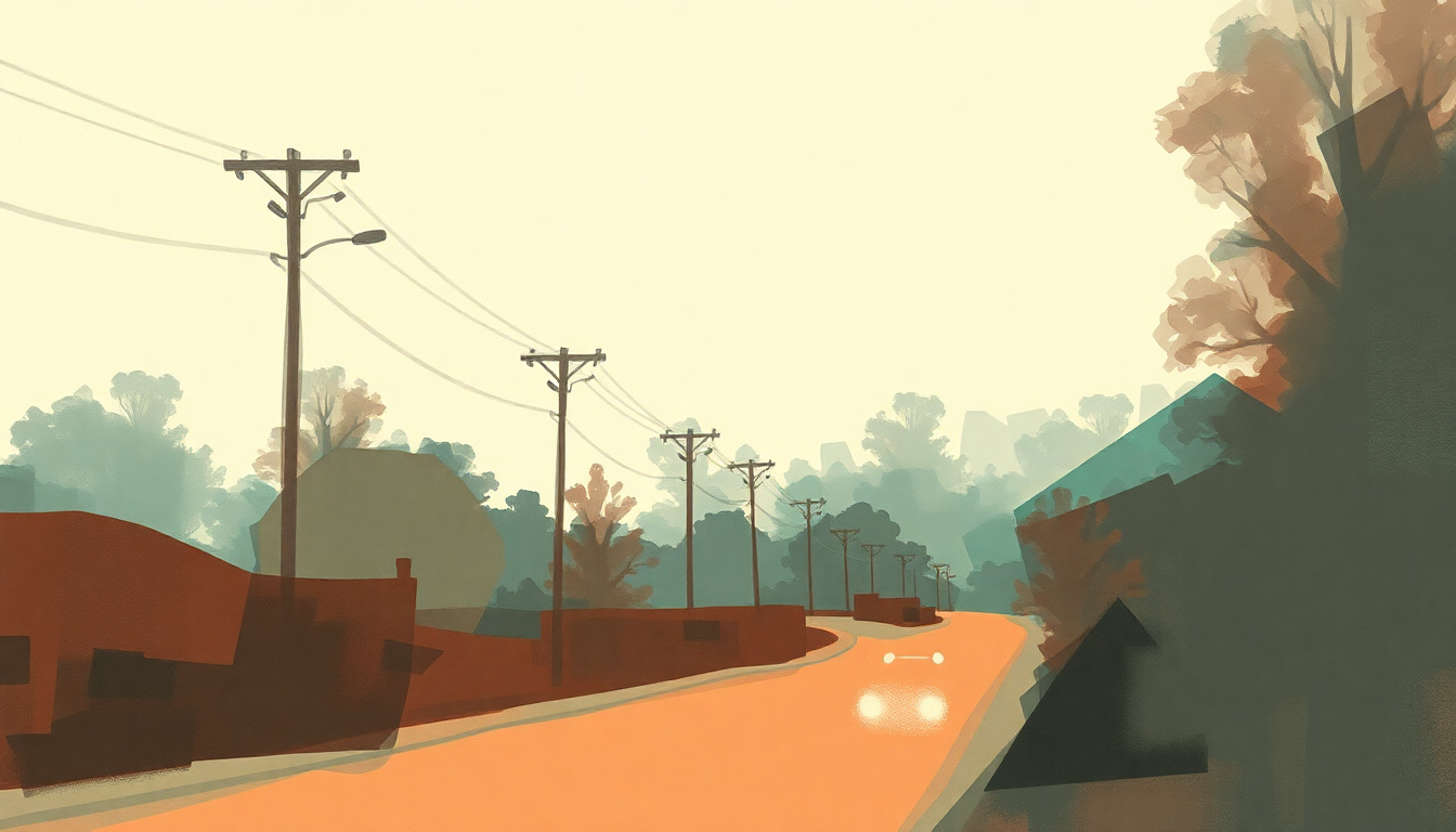 Fan-driven abstract illustration evoking the emotional arc of Ballet Lane by Underworld