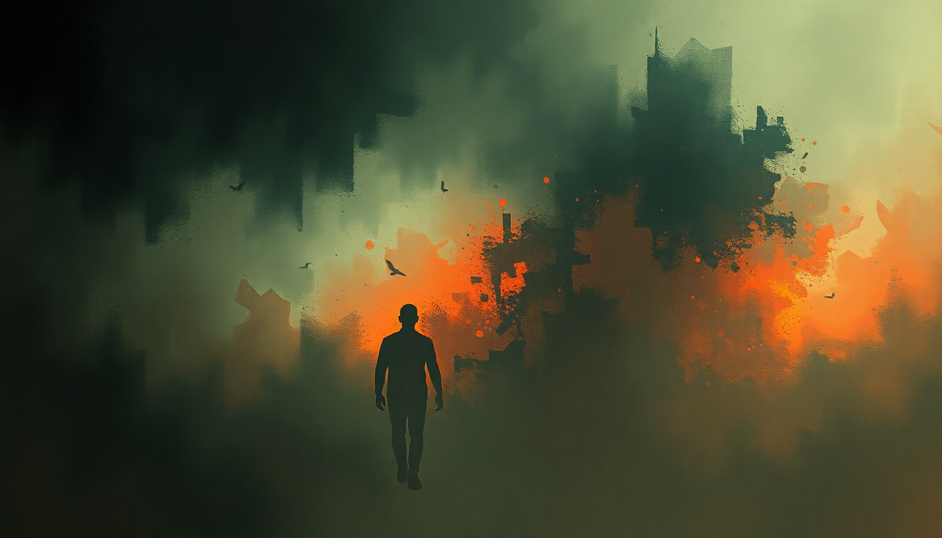 Fan-driven abstract illustration evoking the emotional arc of Banshee Beat by Animal Collective