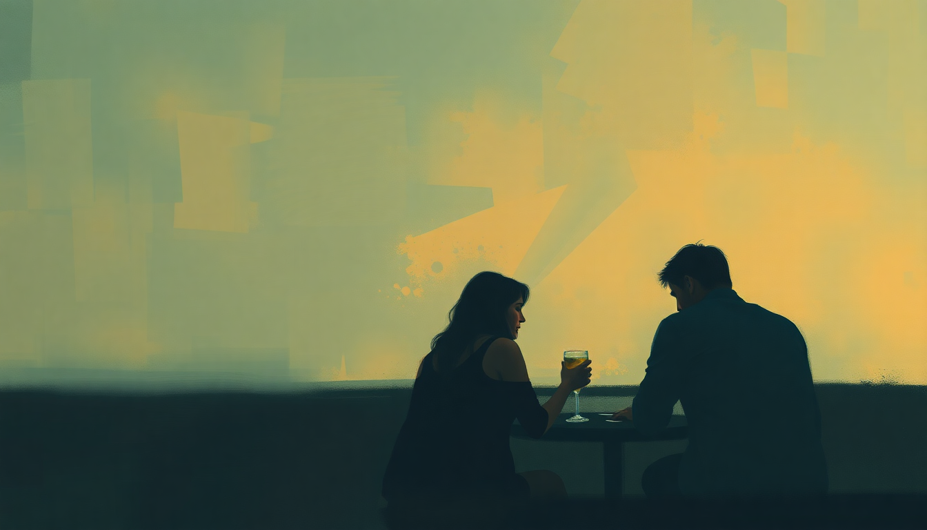 Fan-driven abstract illustration evoking the emotional arc of Bartender by Lana Del Rey