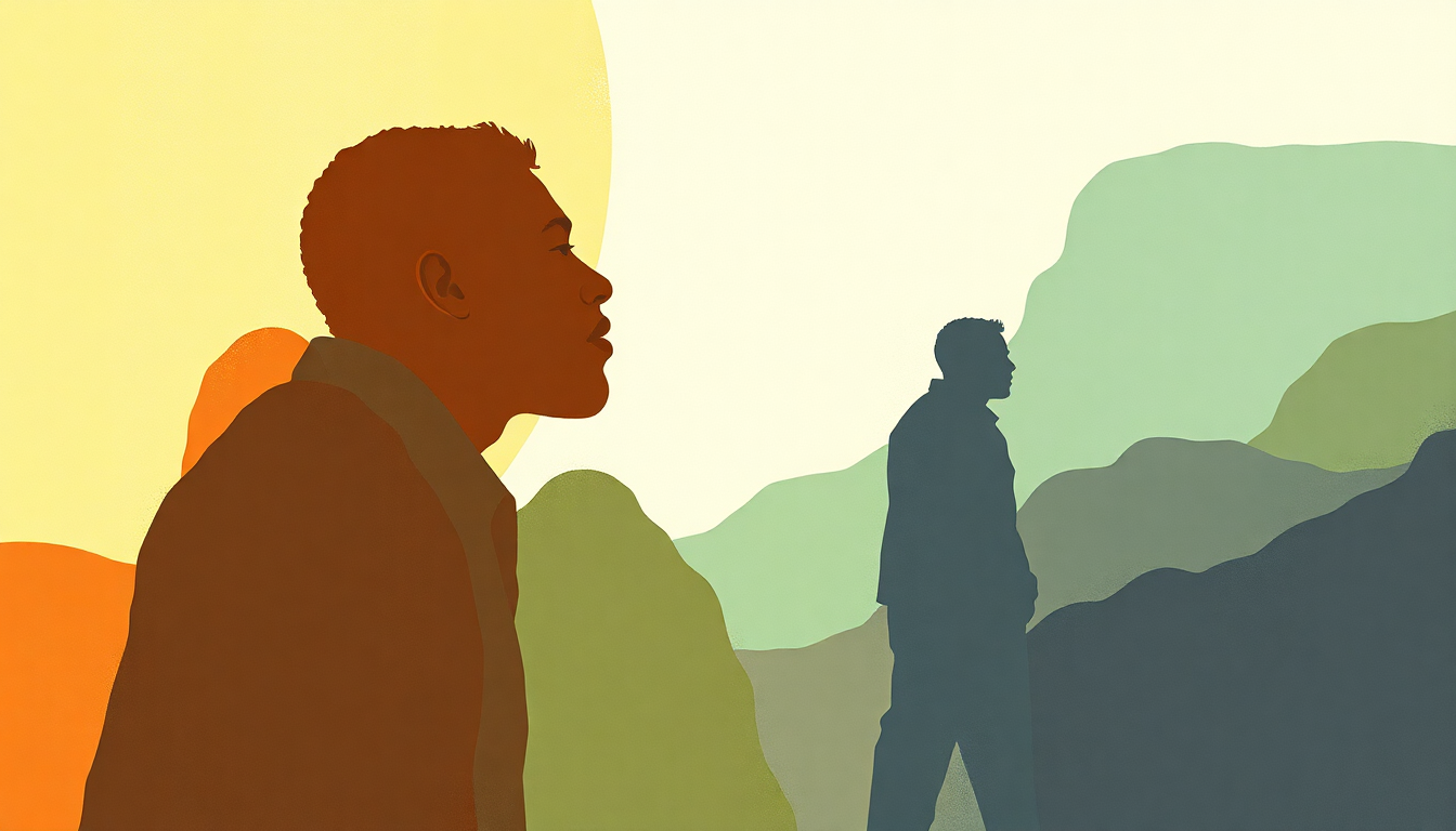 Fan-driven abstract illustration evoking the emotional arc of Beautiful Brother of Mine by Curtis Mayfield