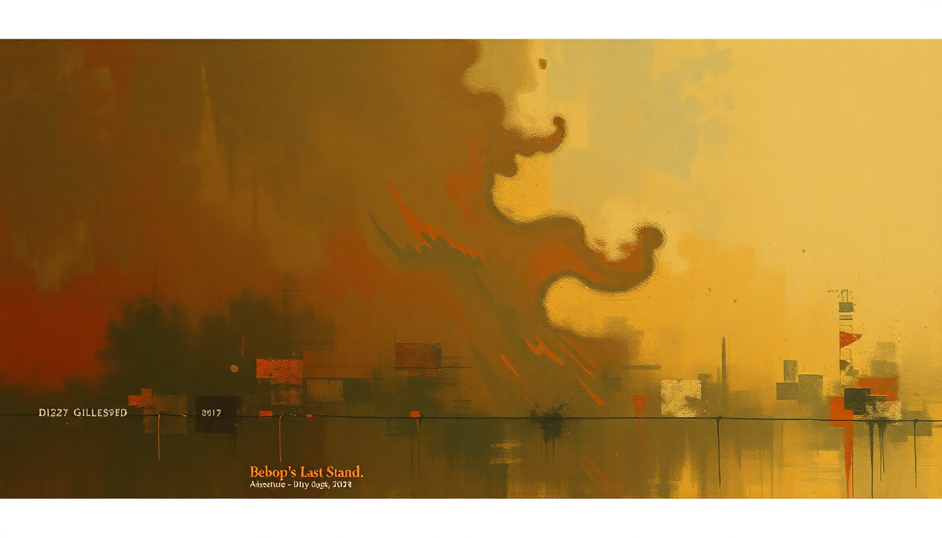 Fan-driven abstract illustration evoking the emotional arc of Bebop's Last Stand by Dizzy Gillespie