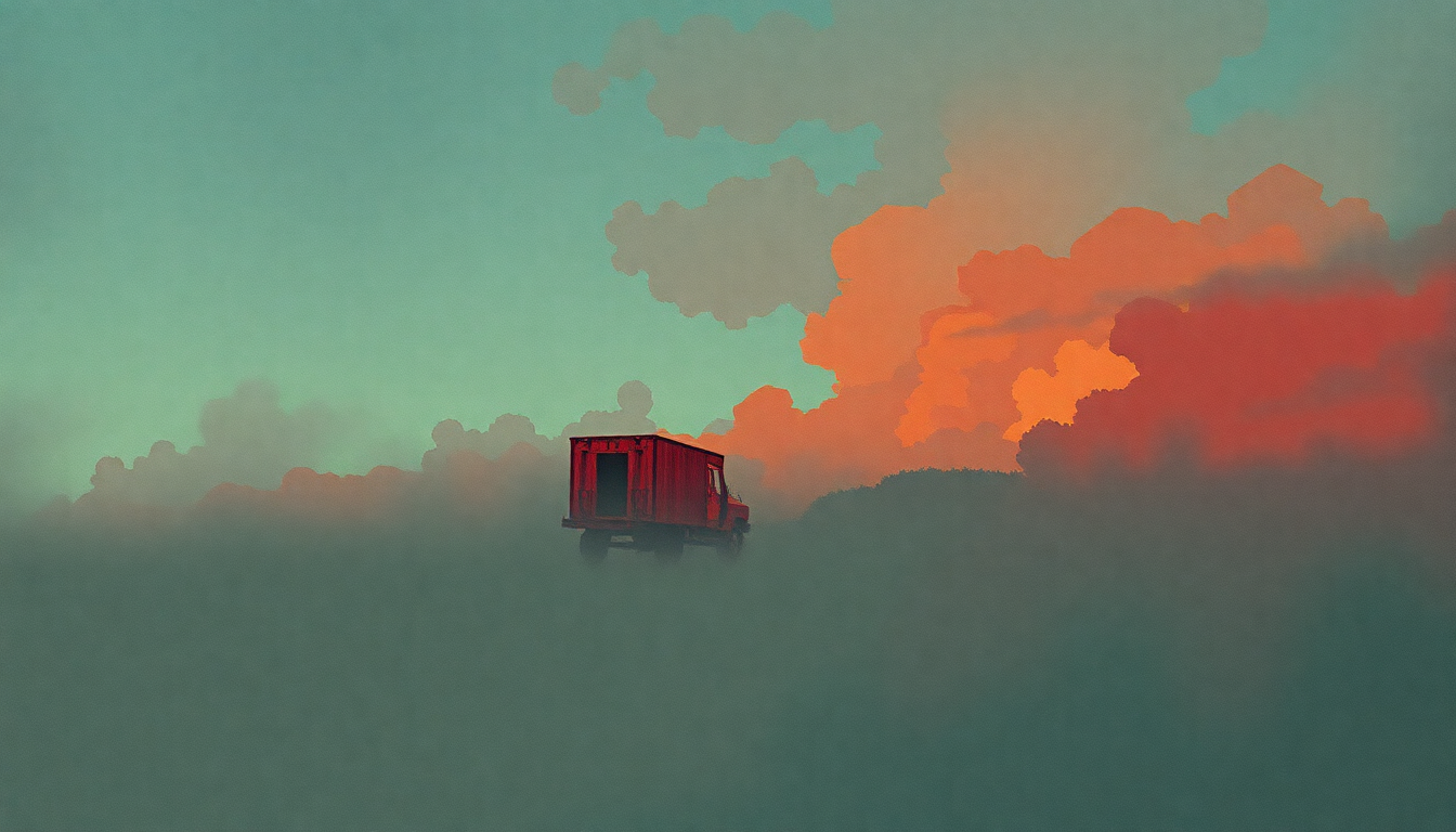 Fan-driven abstract illustration evoking the emotional arc of Bed for the Scraping by Fugazi