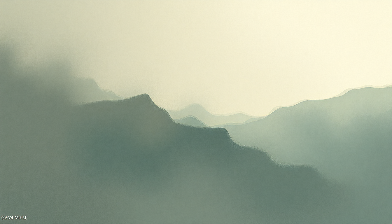 Fan-driven abstract illustration evoking the emotional arc of Beni Mora by Gustav Holst