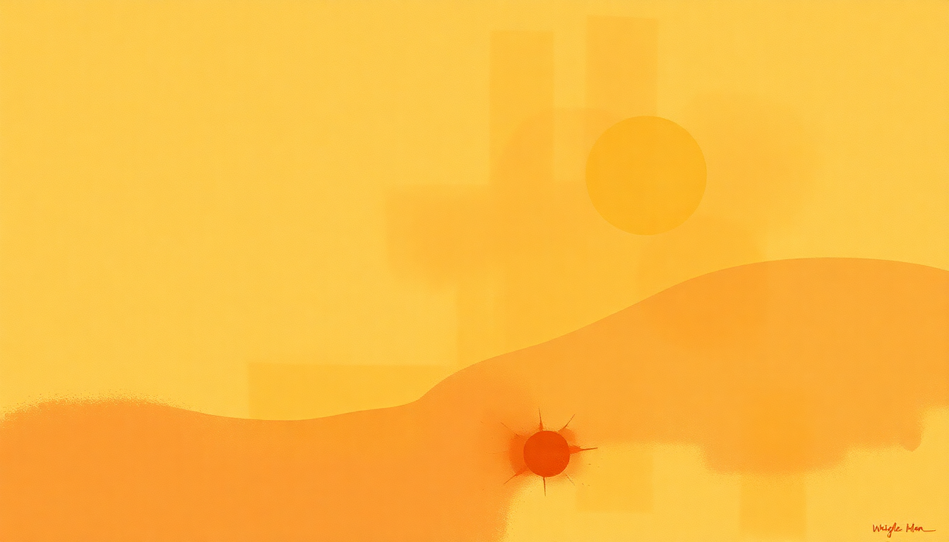Fan-driven abstract illustration evoking the emotional arc of Besame Mucho by Wes Montgomery