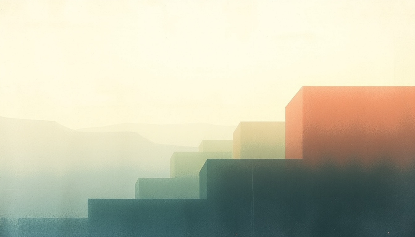 Fan-driven abstract illustration evoking the emotional arc of Beset by the Wires by Labradford