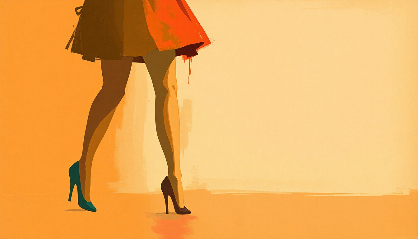 Fan-driven abstract illustration evoking the emotional arc of Big Legs, Tight Skirt by John Lee Hooker