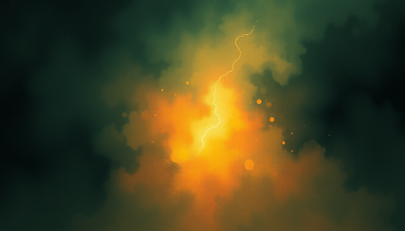 Fan-driven abstract illustration evoking the emotional arc of Big Love by Fleetwood Mac