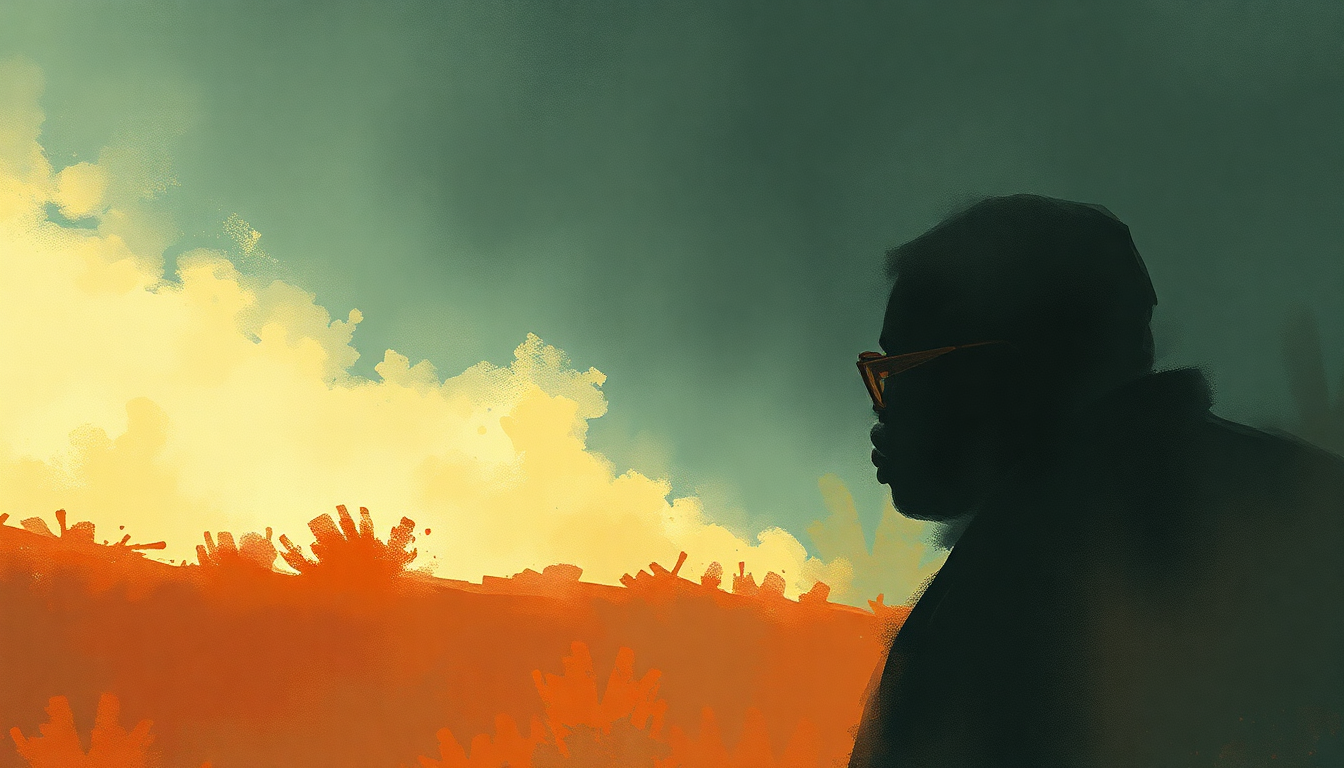 Fan-driven abstract illustration evoking the emotional arc of Big Poppa by The Notorious B.I.G.