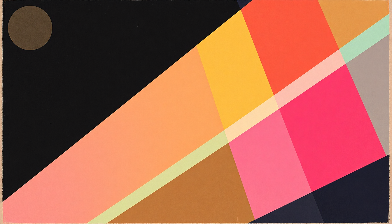 Fan-driven abstract illustration evoking the emotional arc of Big Time by Peter Gabriel