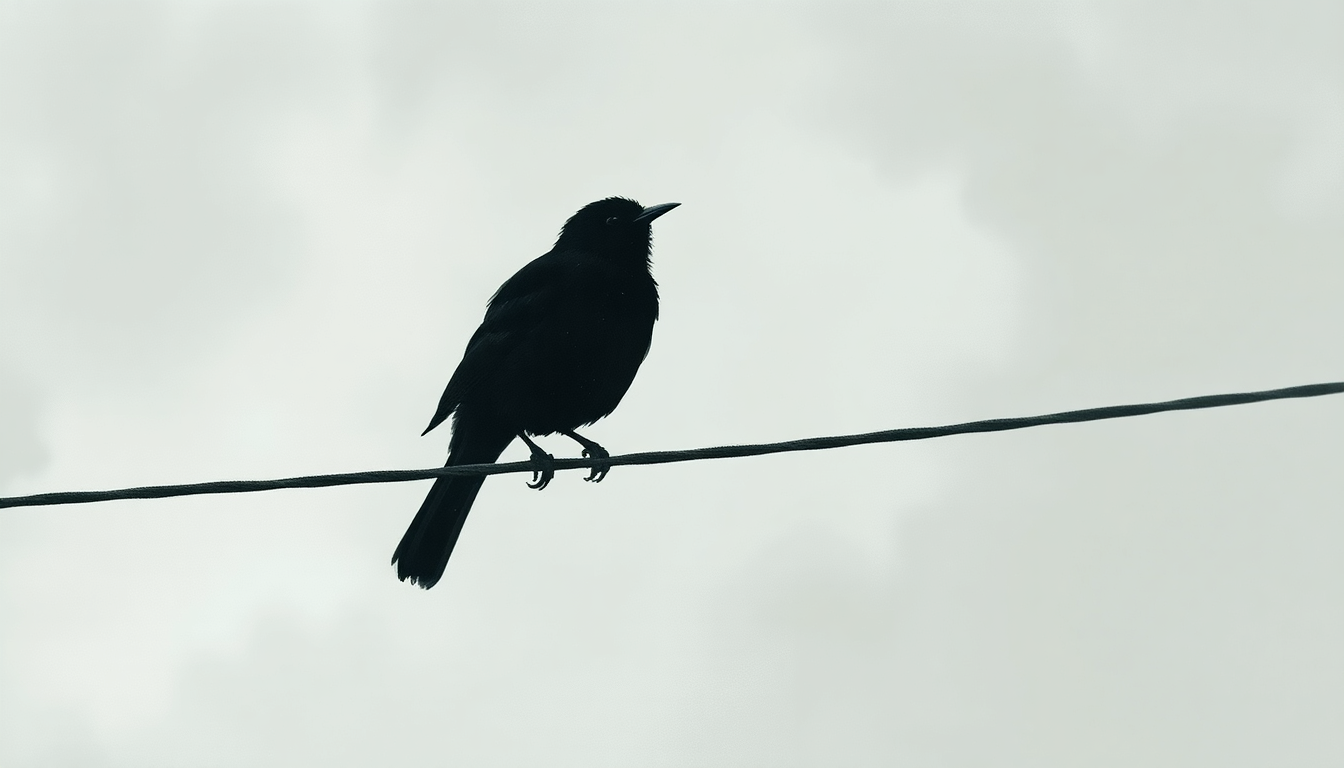 Fan-driven abstract illustration evoking the emotional arc of Bird on a Wire by Johnny Cash