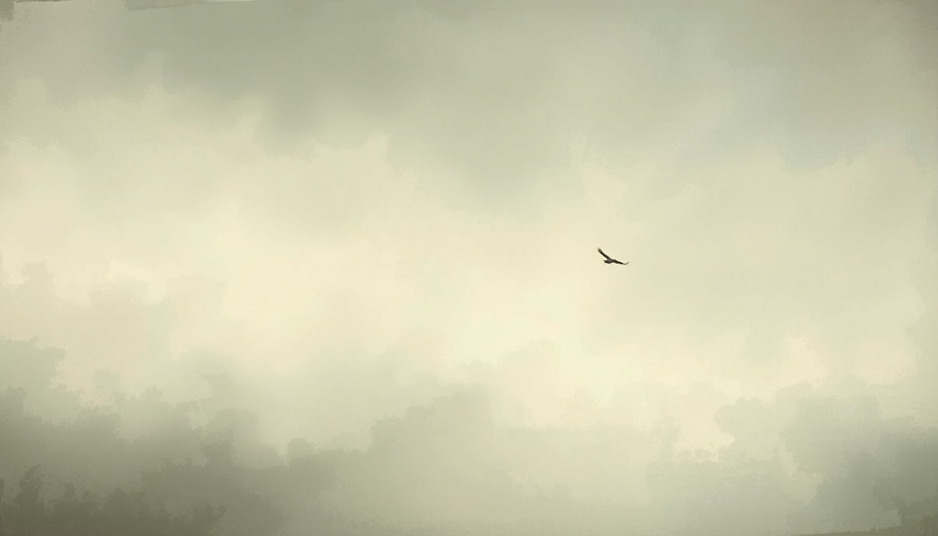 Fan-driven abstract illustration evoking the emotional arc of Birds by Neil Young