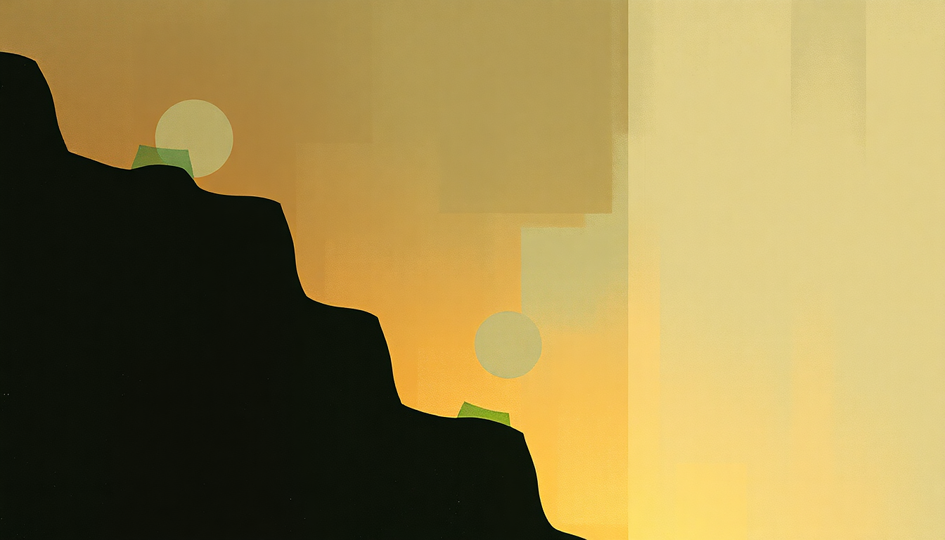 Fan-driven abstract illustration evoking the emotional arc of Bite the Hand by boygenius