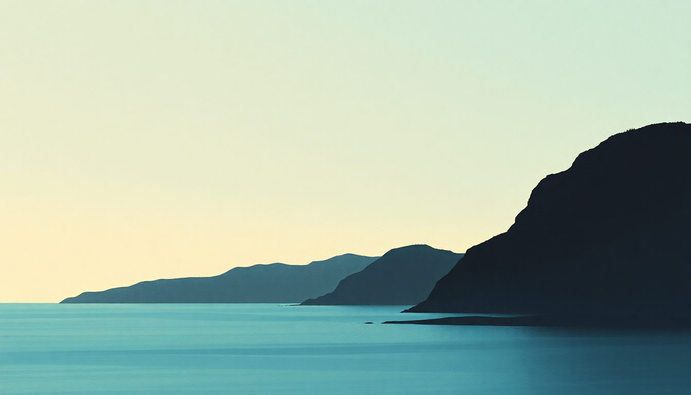 Fan-driven abstract illustration evoking the emotional arc of Black Diamond Bay by Bob Dylan