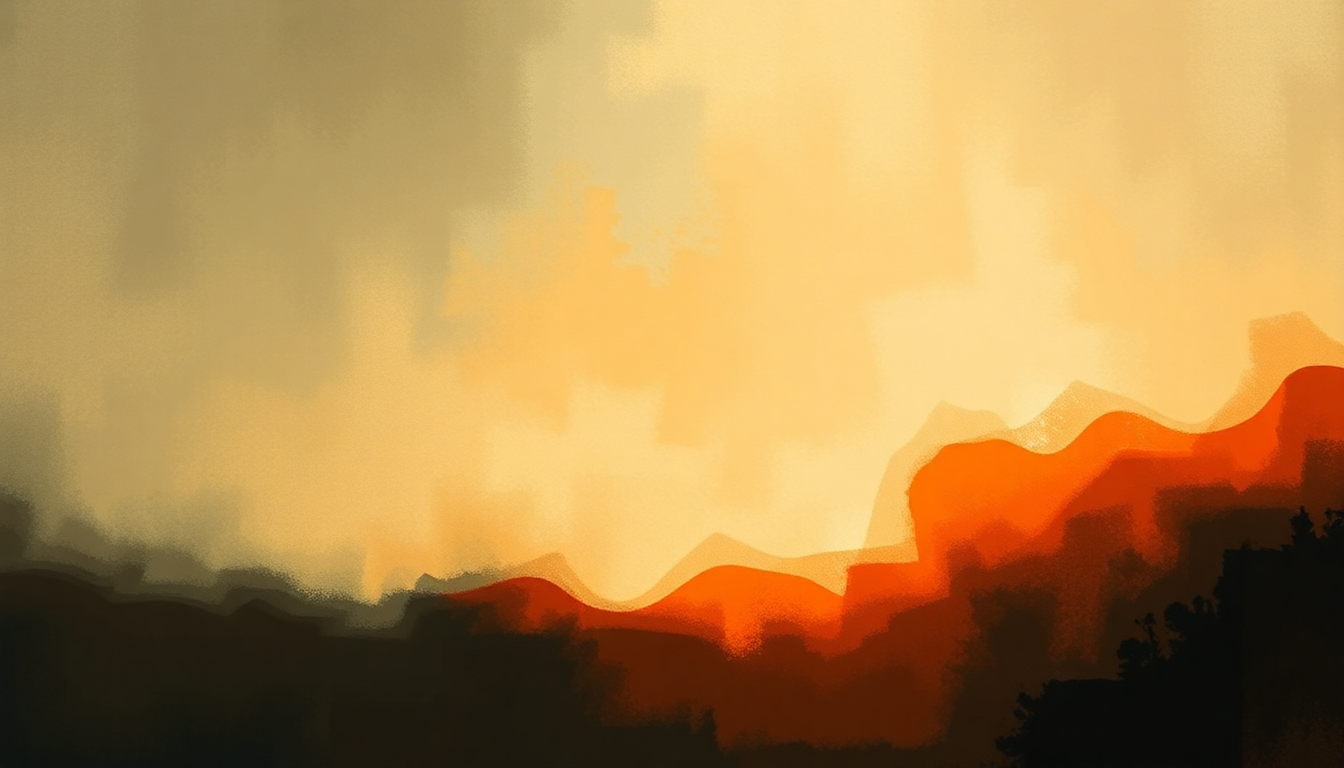 Fan-driven abstract illustration evoking the emotional arc of Black by Dierks Bentley