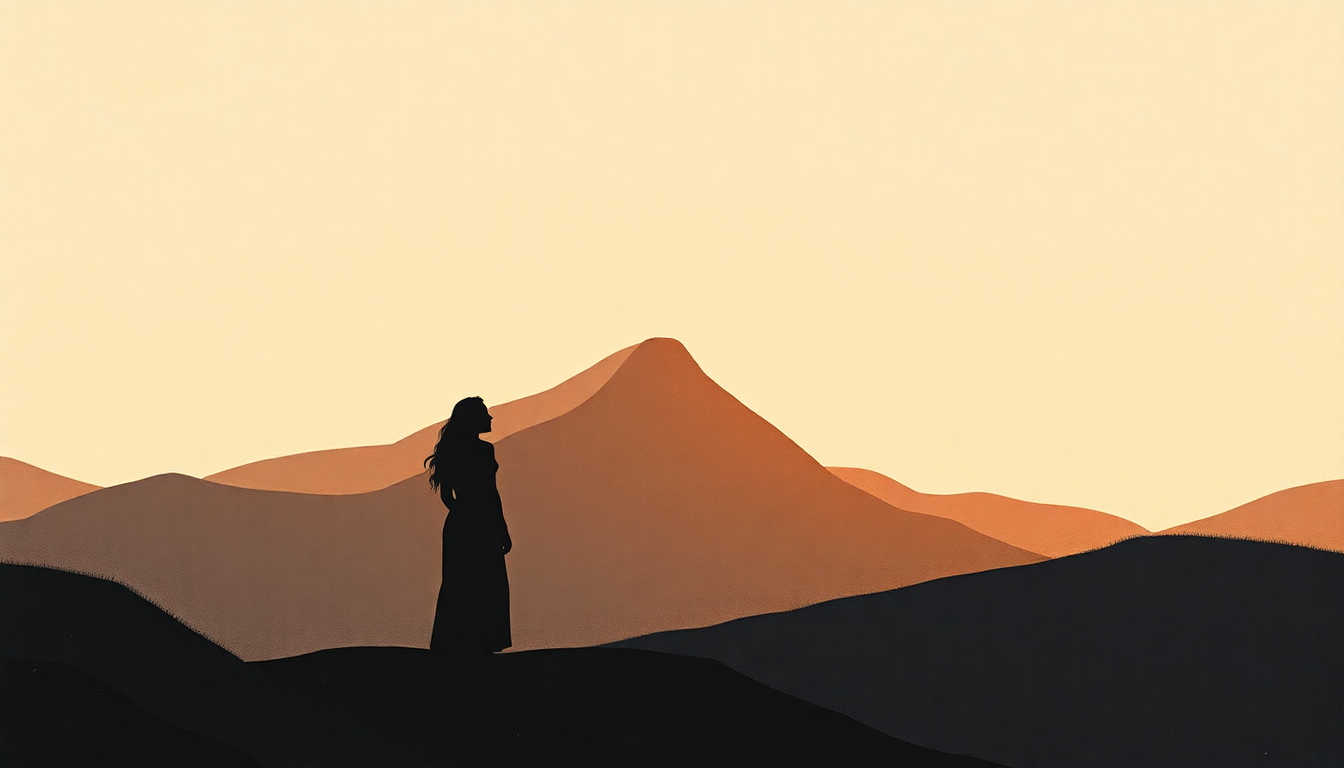 Fan-driven abstract illustration evoking the emotional arc of Black Magic Woman by Carlos Santana