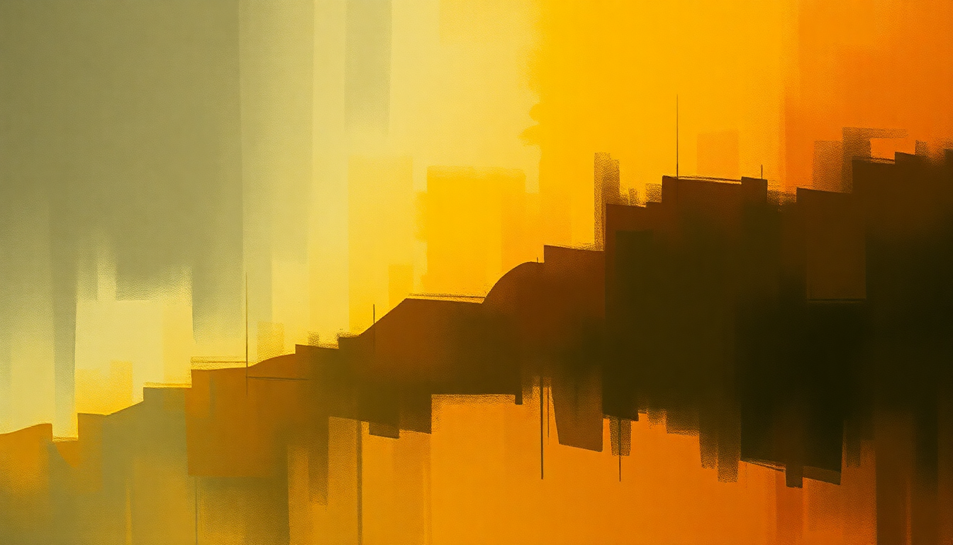 Fan-driven abstract illustration evoking the emotional arc of Black Red Yellow by Pearl Jam