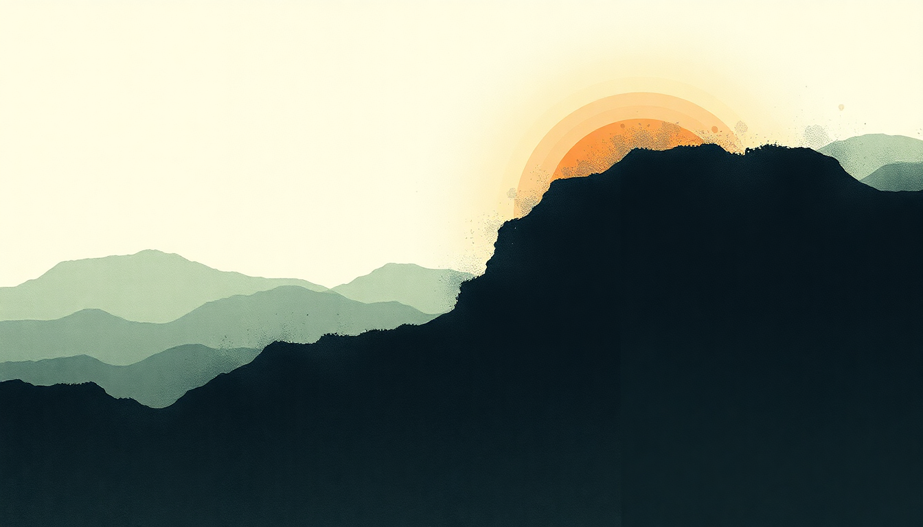 Fan-driven abstract illustration evoking the emotional arc of Black Sun by Death Cab for Cutie
