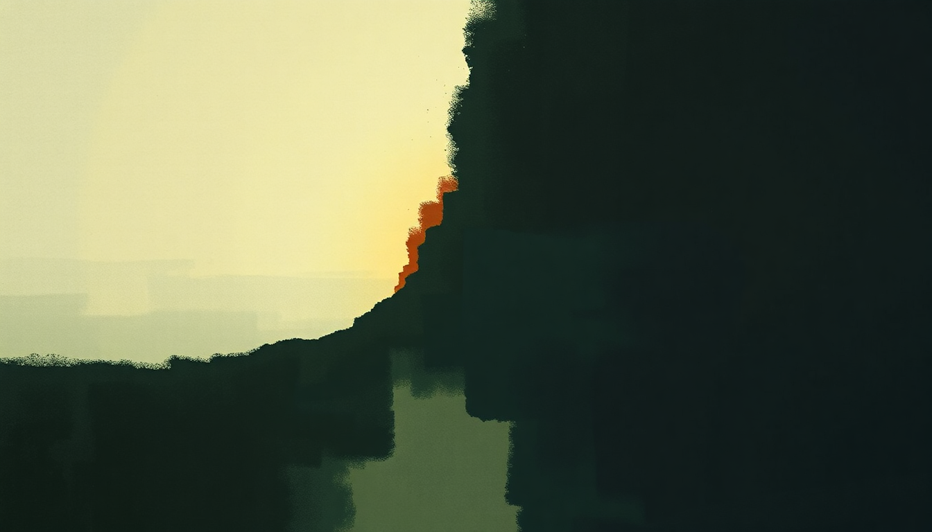 Fan-driven abstract illustration evoking the emotional arc of Black Thumbnail by Kings of Leon