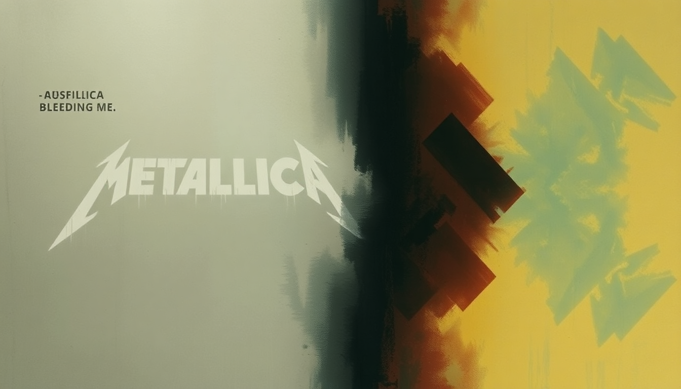 Fan-driven abstract illustration evoking the emotional arc of Bleeding Me by Metallica