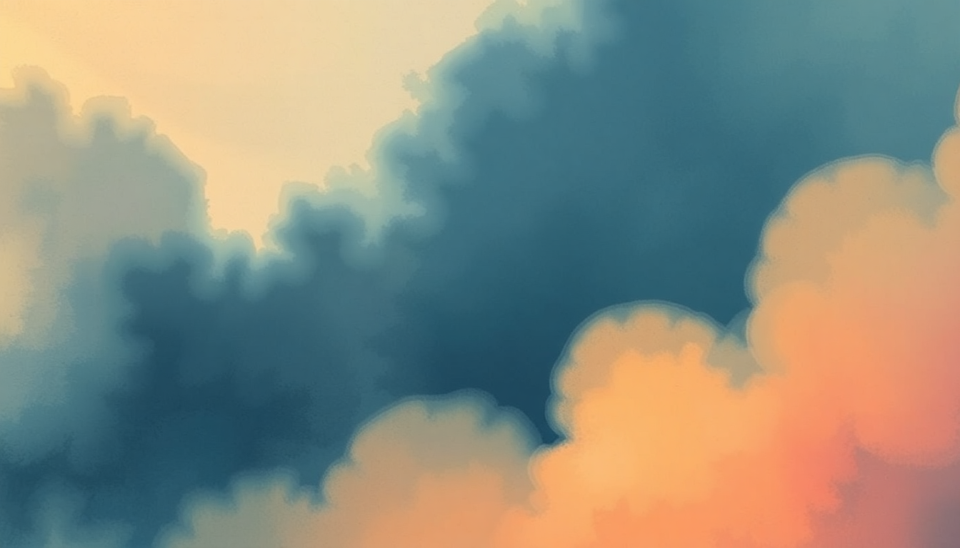 Fan-driven abstract illustration evoking the emotional arc of Bless the Weather by John Martyn