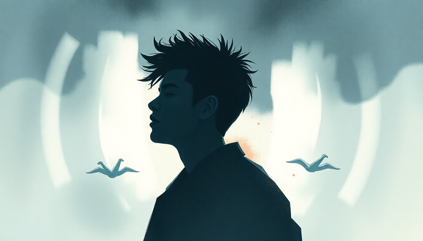 Fan-driven abstract illustration evoking the emotional arc of Blinding Lights by The Weeknd