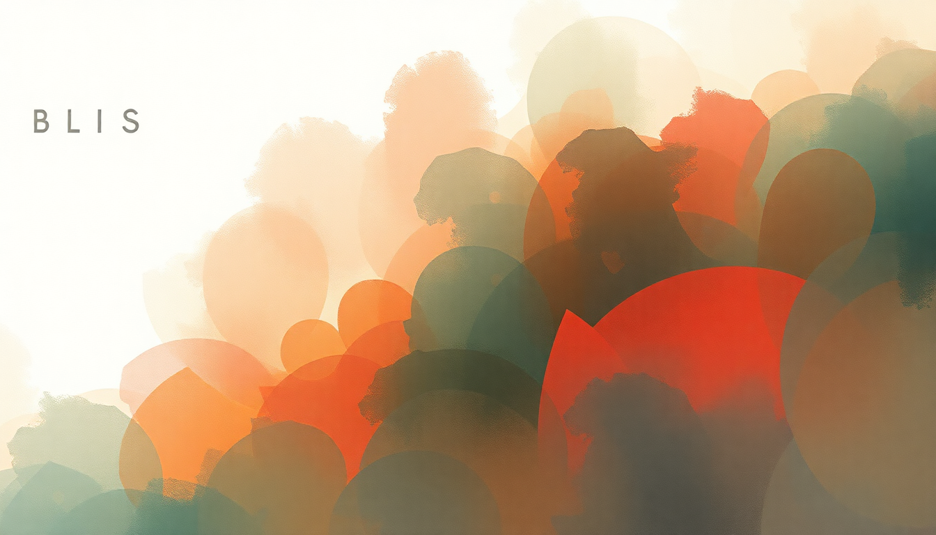 Fan-driven abstract illustration evoking the emotional arc of Bliss by Muse