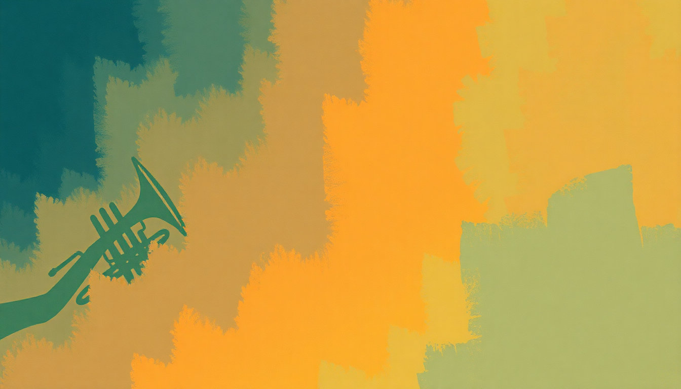 Fan-driven abstract illustration evoking the emotional arc of Blue and Boogie by Dizzy Gillespie