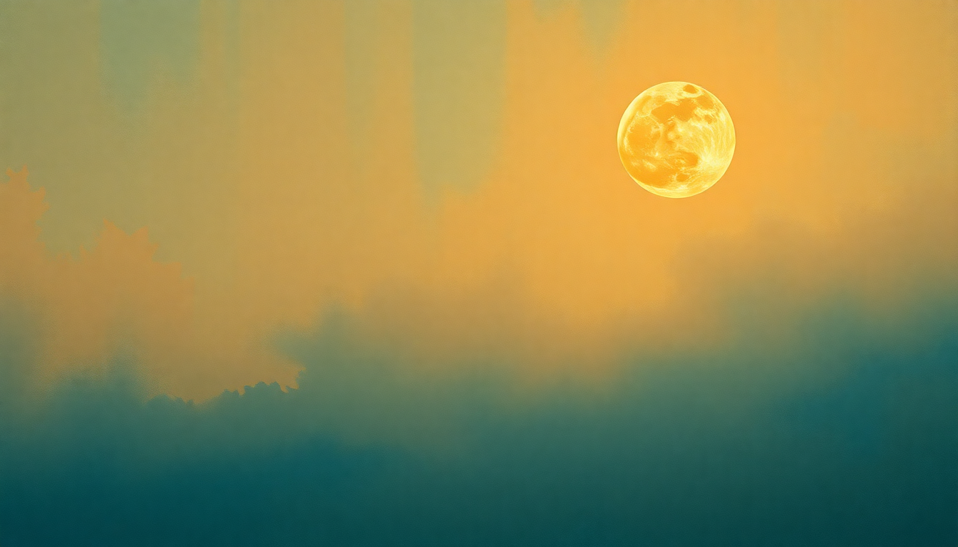 Fan-driven abstract illustration evoking the emotional arc of Blue Moon by Billie Holiday