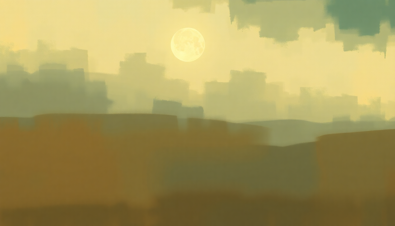 Fan-driven abstract illustration evoking the emotional arc of Blue Moon of Kentucky by Bill Monroe