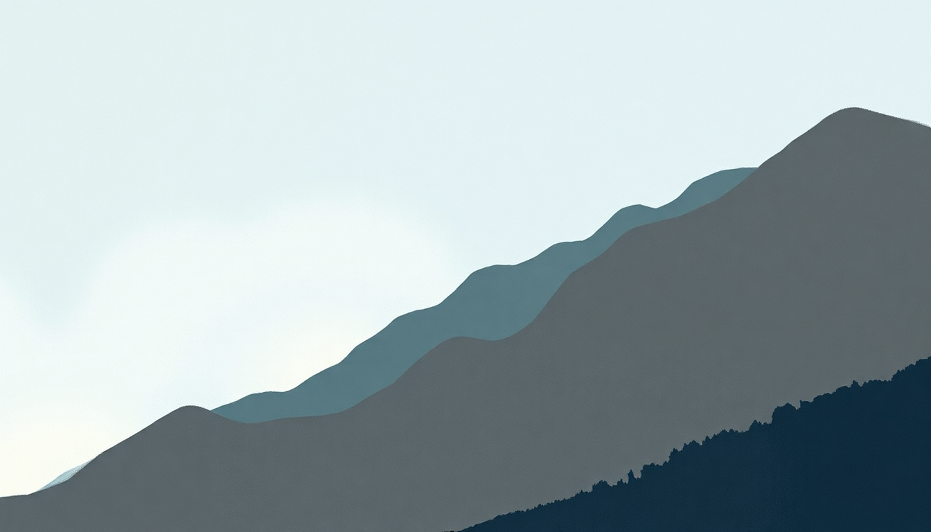 Fan-driven abstract illustration evoking the emotional arc of Blue Ridge Mountains by Fleet Foxes