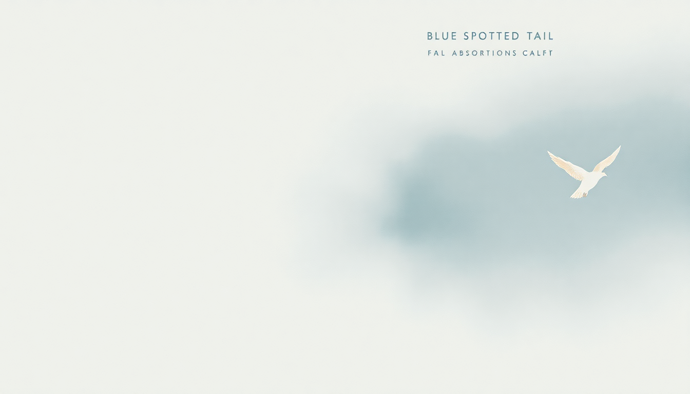 Fan-driven abstract illustration evoking the emotional arc of Blue Spotted Tail by Fleet Foxes