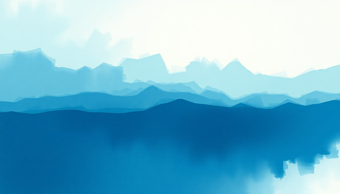 Fan-driven abstract illustration evoking the emotional arc of Blue World by Mac Miller