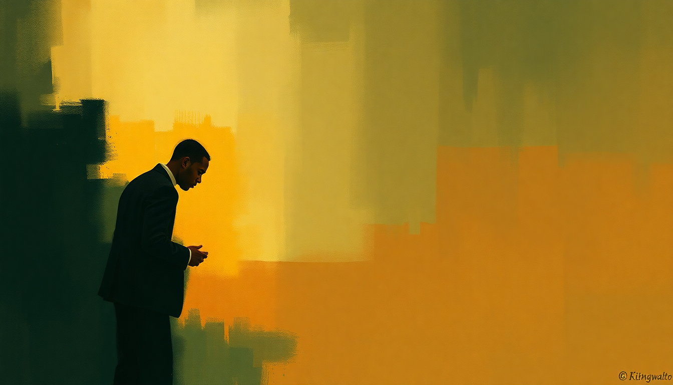 Fan-driven abstract illustration evoking the emotional arc of Body and Soul by Coleman Hawkins