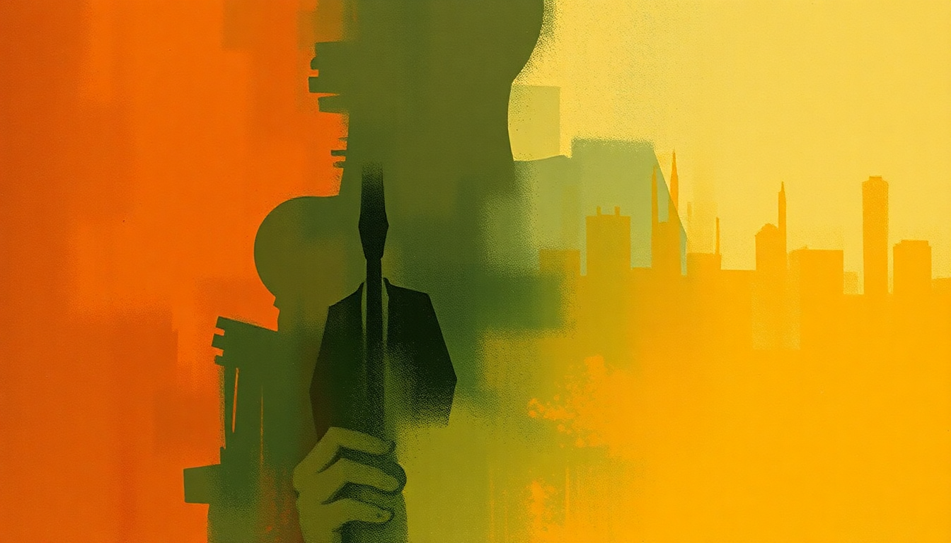 Fan-driven abstract illustration evoking the emotional arc of Body and Soul by John Coltrane