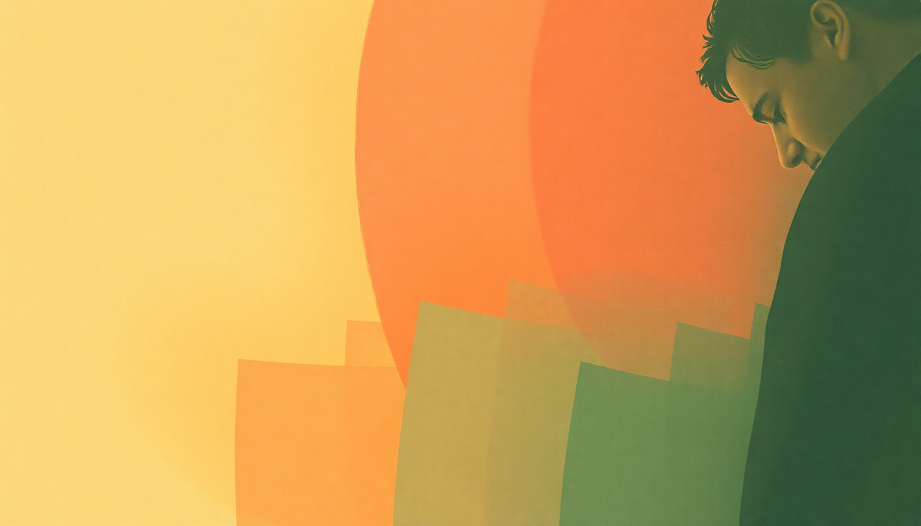 Fan-driven abstract illustration evoking the emotional arc of Body and Soul by Stan Getz