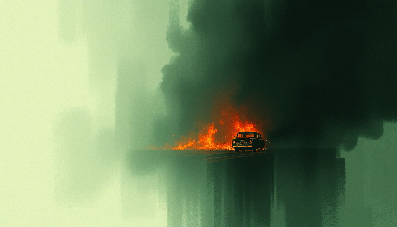 Fan-driven abstract illustration evoking the emotional arc of Bodysnatchers by Radiohead