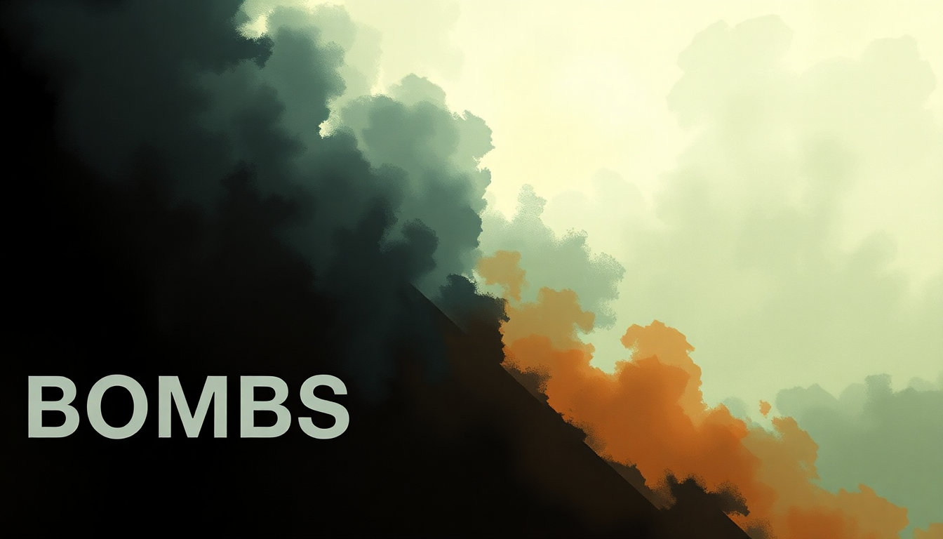 Fan-driven abstract illustration evoking the emotional arc of Bombs by Faithless