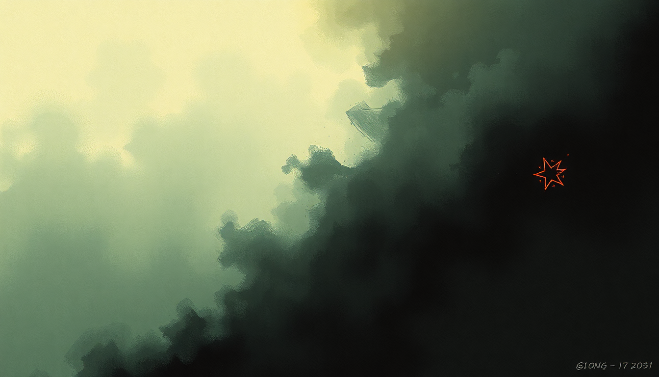 Fan-driven abstract illustration evoking the emotional arc of Bombtrack by Rage Against the Machine