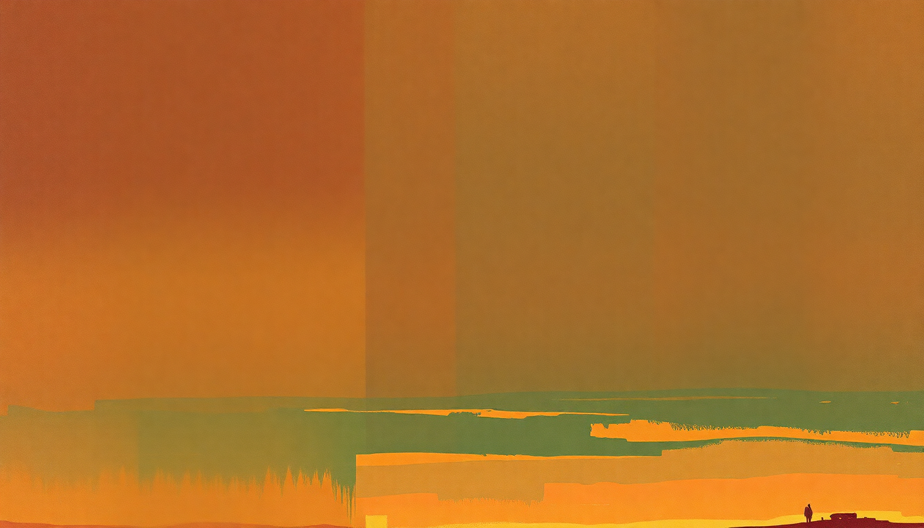 Fan-driven abstract illustration evoking the emotional arc of Born on the Bayou by Creedence Clearwater Revival