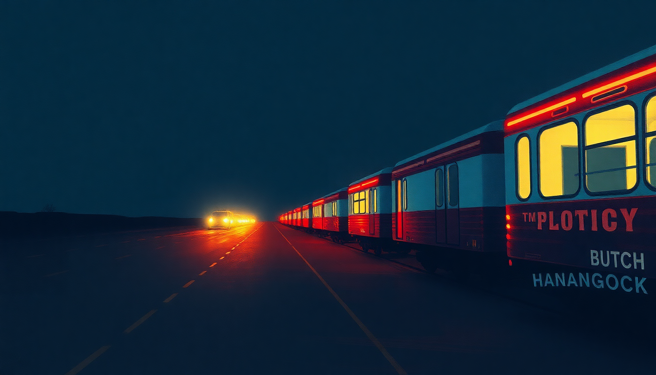 Fan-driven abstract illustration evoking the emotional arc of Boxcars by Butch Hancock