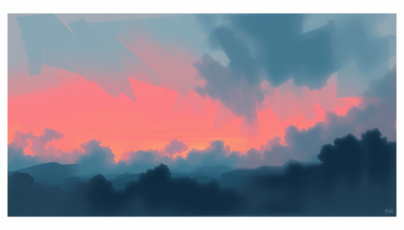 Fan-driven abstract illustration evoking the emotional arc of Boy In Luv by BTS