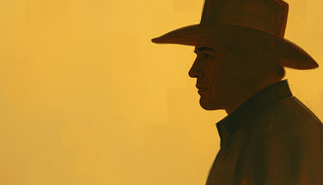 Fan-driven abstract illustration evoking the emotional arc of Branded Man by Merle Haggard
