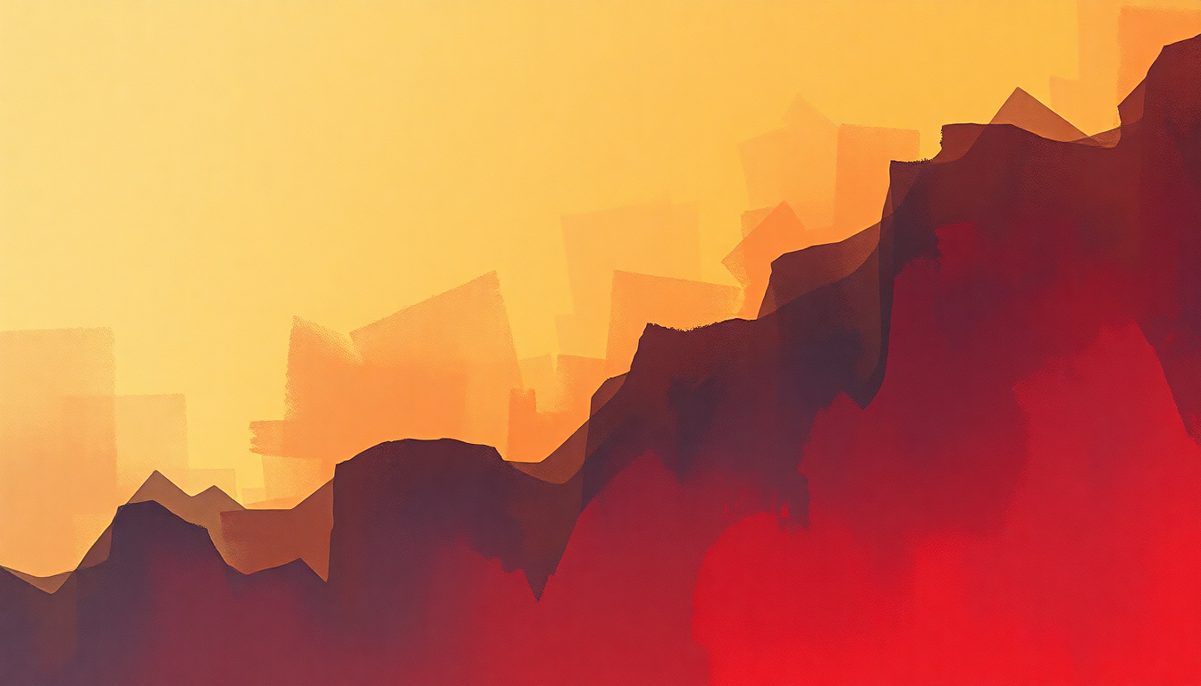Fan-driven abstract illustration evoking the emotional arc of Breaking the Law by Judas Priest