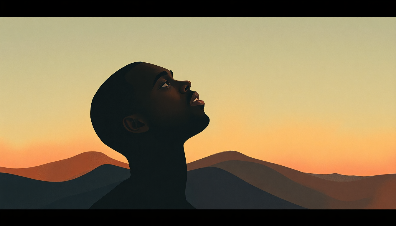 Fan-driven abstract illustration evoking the emotional arc of Breathe In Breathe Out by Kanye West