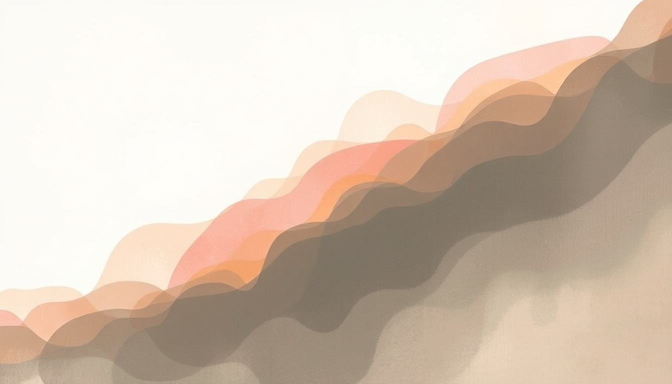 Fan-driven abstract illustration evoking the emotional arc of Breeze by Lush