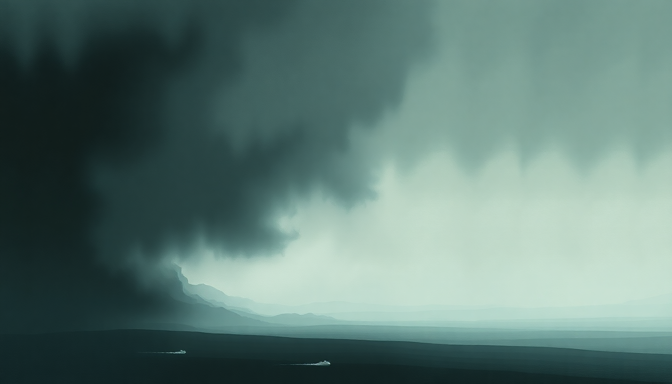Fan-driven abstract illustration evoking the emotional arc of Brennisteinn by Sigur Rós